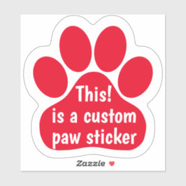 Aangepast door u poot afdrukken - rode auto venste sticker