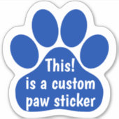 Aangepast door You Paw Print - Royal Blue Window D Sticker (Voorkant)