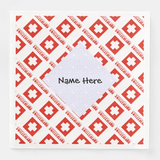 Aangepast door Zwitserland en Zwitserse vlag Servet (Voorkant)