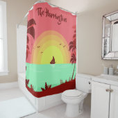 Aangepast douchegordijn voor Beach Illustratie (In situ)