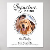 Aangepast drankje foto hond bar huisdier bruiloft poster (Voorkant)