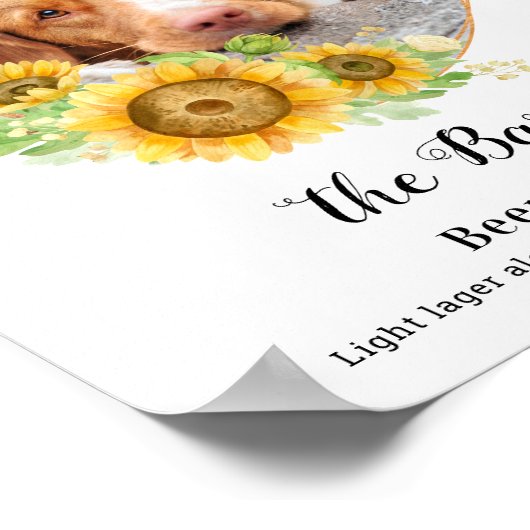 Aangepast drankje Zonnebloemen Trouwfeest voor hui Poster (Hoek)