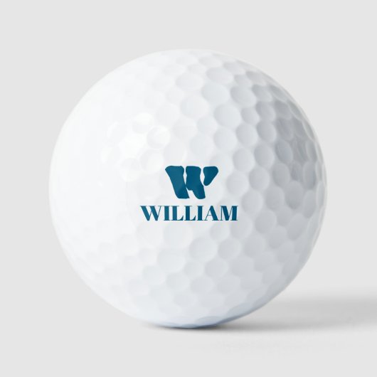 Aangepast Drie gelaagd Monogram met Voornaam Golfballen (Voorkant)