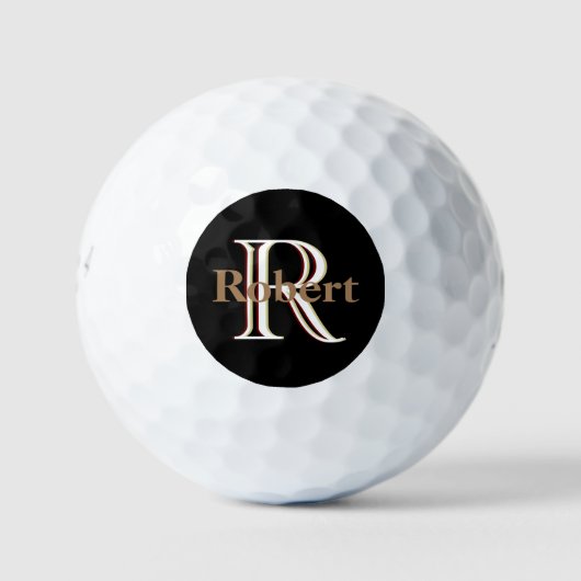 Aangepast Drie gelaagd Monogram met Voornaam Golfballen (Voorkant)
