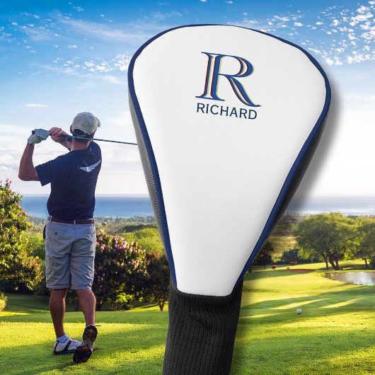 Aangepast Drie gelaagd Monogram met Voornaam Golfheadcover