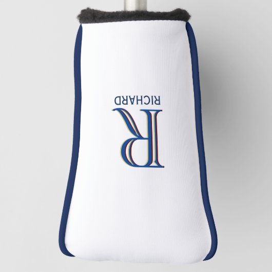 Aangepast Drie gelaagd Monogram met Voornaam Golfheadcover (Draai 90)