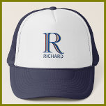 Aangepast Drie gelaagd Monogram met Voornaam Trucker Pet<br><div class="desc">UNIEKE GELAAGDHEID VAN HET MONOGRAM — kijk goed en je ziet drie kleuren, wat het het gevoel van diepte geeft. Gepersonaliseerd met de voornaam. Speciaal idee voor een cadeau of je kunt gewoon genieten van jezelf! Als u ontwerpvragen of een speciaal verzoek hebt, gelieve te verzenden een praatje en wij...</div>