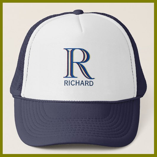 Aangepast Drie gelaagd Monogram met Voornaam Trucker Pet