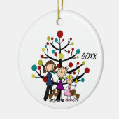 Aangepast drie GIrls, twee Dogs Holiday Ornament 4 (Links)