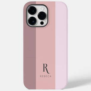Aangepast Drie Kleuren Blok Stof Roze Goud Pastel iPhone 14 Pro Max Hoesje