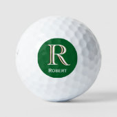 Aangepast driegelaagd monogram met voornaam Golf Golfballen (Voorkant)