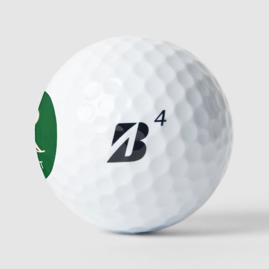 Aangepast driegelaagd monogram met voornaam Golf Golfballen (Logo)
