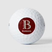 Aangepast driegelaagd Monogram met Voornaam Golfballen (Voorkant)