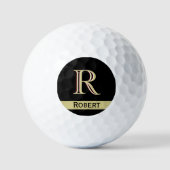 Aangepast driegelaagd Monogram met Voornaam Golfballen (Voorkant)