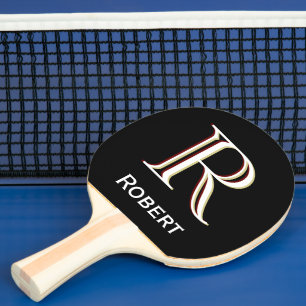 Aangepast driegelaagd Monogram met Voornaam Tafeltennisbatje