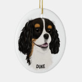 Aangepast driekleurig Cavalier King Spaniel Keramisch Ornament (Rechts)