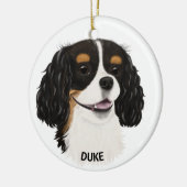 Aangepast driekleurig Cavalier King Spaniel Keramisch Ornament (Links)