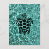 Aangepast drievoudig Zee Turtle Aqua Blue Briefkaart (Voorkant)