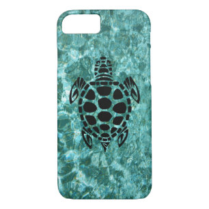 Aangepast drievoudig Zee Turtle Aqua Blue iPhone 8/7 Hoesje