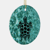 Aangepast drievoudig Zee Turtle Aqua Blue Keramisch Ornament (Rechts)