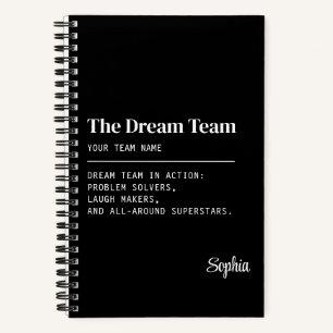 Aangepast droomteam zakelijke collega teamwork cad notitieboek