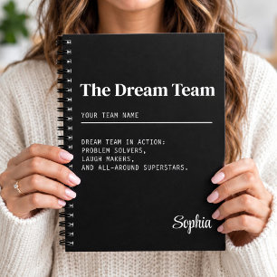 Aangepast droomteam zakelijke collega teamwork cad notitieboek