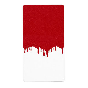 Aangepast druppel Tomaat Rood en Wit Etiket