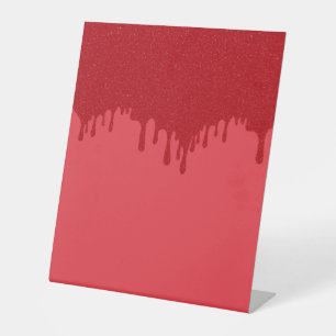 Aangepast Druppel Tomaat Rood Pedestal Display Tek Reclamebord Met Voetstuk