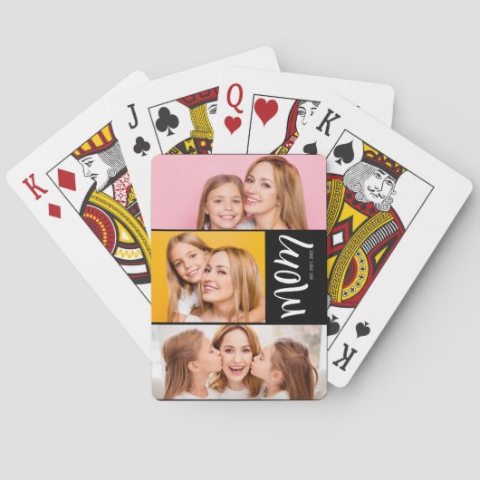 Aangepast dubbel moeder ingesteld jaren script zwa pokerkaarten (Achterkant)
