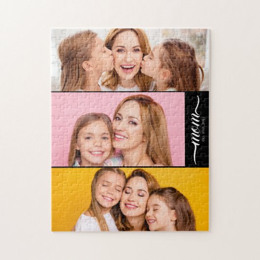 Aangepast dubbel moeder ingestelde jaren script zw legpuzzel (Verticaal)