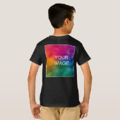 Aangepast dubbelzijdig Afbeelding zwarte Sjabloon T-shirt (Achterkant volledig)