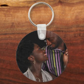 Aangepast dubbelzijdig foto- en tekstfragment sleutelhanger (Achterkant)