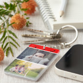 Aangepast, Dubbelzijdig, Foto's en Initialen. Sleutelhanger (Voorkant Rechts)