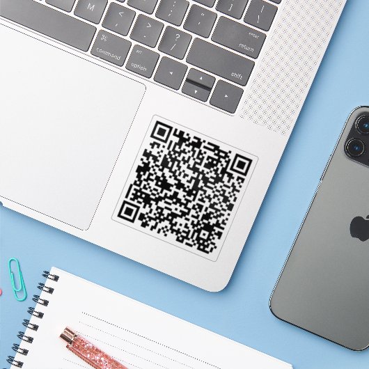 Aangepast Duidelijke Qr-code-Stickers Sticker (Laptop met iPhone)