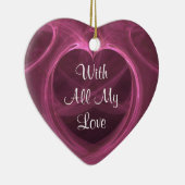 Aangepast, dun roze hartenhandje keramisch ornament (Rechts)