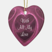 Aangepast, dun roze hartenhandje keramisch ornament (Links)