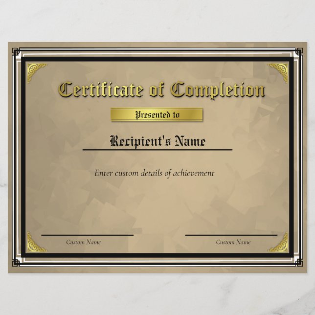 Aangepast dunne blauwe lijn vlag certificaat (Voorkant)