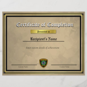 Aangepast dunne blauwe lijn vlag certificaat