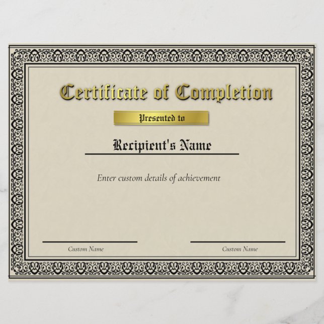Aangepast dunne blauwe lijn vlagcertificaat (Voorkant)