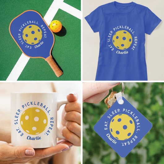 Aangepast Eat Sleep Herhalen Pickleball Paddle