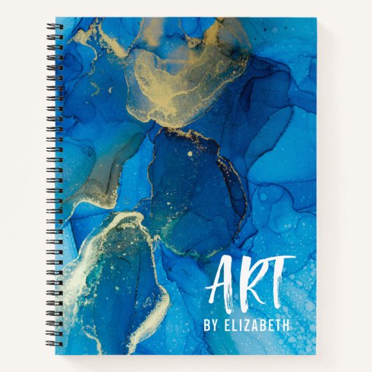 Aangepast eBay Blauwe Waterverf Notitieboek (Voorkant)