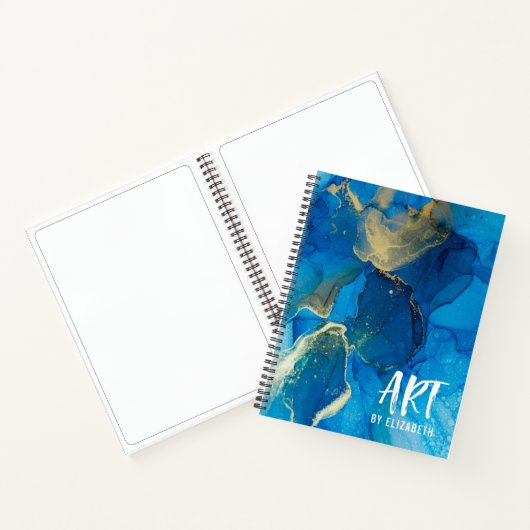 Aangepast eBay Blauwe Waterverf Notitieboek (Binnen)