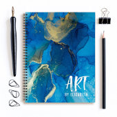 Aangepast eBay Blauwe Waterverf Notitieboek