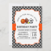 Aangepast een all-star quatrefoil-verjaardagsfeest kaart (Voorkant)