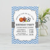 Aangepast een all-star sportfeestje kaart (Staand voorkant)