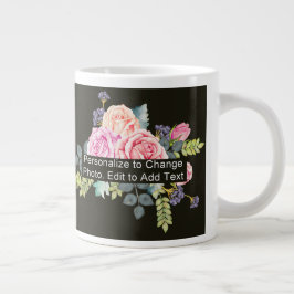 Aangepast één fototekenlogboek grote koffiekop