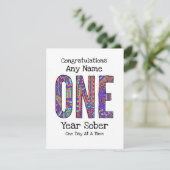 Aangepast één jaar sober AA-Jubileum Kaart (Staand voorkant)