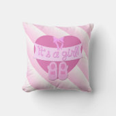 Aangepast Een meisje met roze Baby shower PLdesign Kussen (Voorkant)