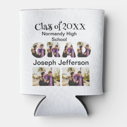 Aangepast eenvoudig Afstuderen 6 Foto-collage Blikjeskoeler (Voorkant)