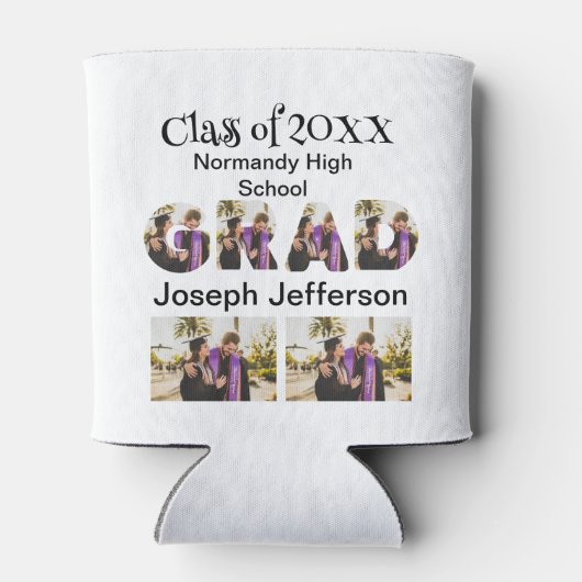 Aangepast eenvoudig Afstuderen 6 Foto-collage Blikjeskoeler (Achterkant)